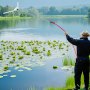 VEVOR Lake Weed Cutter, Pond Aquatic Plant Cutting Tool with 37 in Max. Cut Width, Sharp and Heavy-Duty Steel Blades, Pond Rake with 30 ft Throw Rope, for Cattail, Phragmites, Lilly Pads & Chara