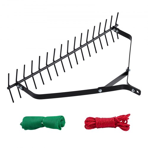 32x6.3 in Pond Aquatic Weed Rake Double-Sided Lake Weed Removal Rake 30ft Rope