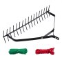 32x6.3 in Pond Aquatic Weed Rake Double-Sided Lake Weed Removal Rake 30ft Rope