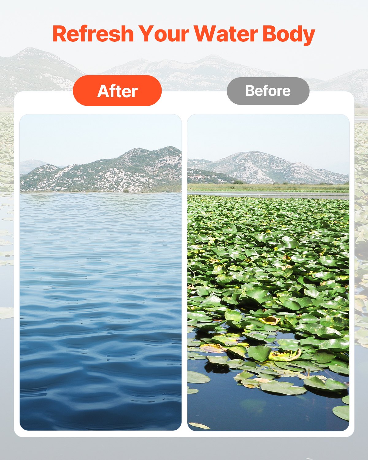 VEVOR 32 in Aquatic Weed Rake, 6.3 in Double Sided Lake Weed Rake, Lightweight  Pond Weeds Cutter with 30ft Rope, No Assembly Required, Muck Lilypad Clearing Tool for Pond, Lake, Rivulet