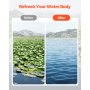 24x8.7 in Pond Aquatic Weed Rake Double-Sided Lake Weed Removal Rake 30ft Rope