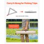 24" Pond Aquatic Weed Rake with Handle 3-Sided Foldable Lake Weed Rake 30ft Rope