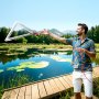 VEVOR 24in Aquatic Weed Rake, 3-Sided Lake Weed Rake with Handle, Portable and Foldable Pond Water Grass Razor, Stainless Steel Throwable Floating Pond Weeds Cutter with 30 ft Rope, for Lakes Ponds