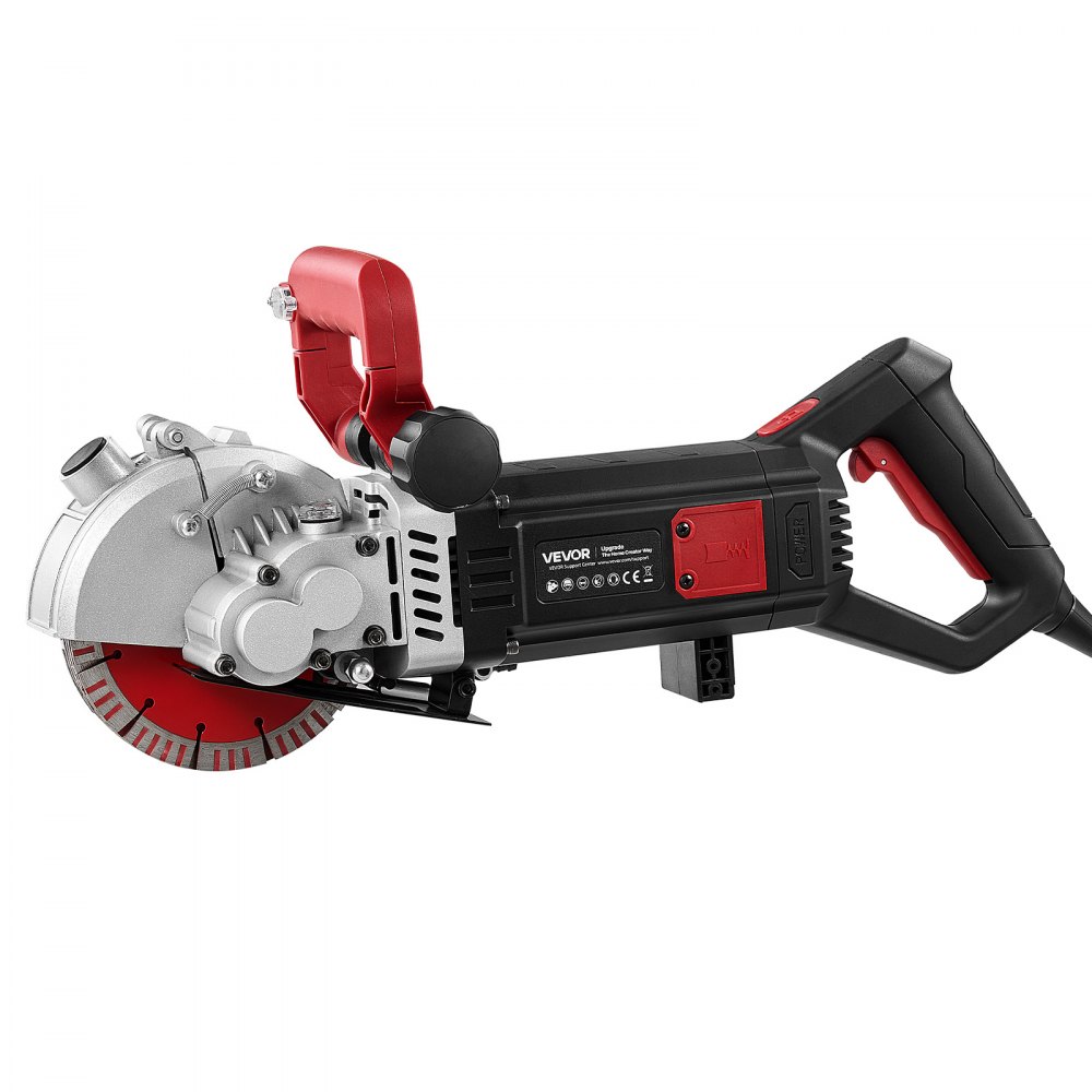VEVOR Wall Chaser, 5000W Electric Wall Groove Cutting Machine, 5460 RPM Max Speed, Concrete Slotting Cutter with Guide Line, 5 pcs Blades, Adjustable Handle for Cutting Grooves in Brick, Concrete