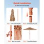 Tiki Umbrella 2-Tier Thatched Patio Umbrella 9 ft for Pool Patio Beach