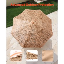 Tiki Umbrella 2-Tier Thatched Patio Umbrella 9 ft for Pool Patio Beach