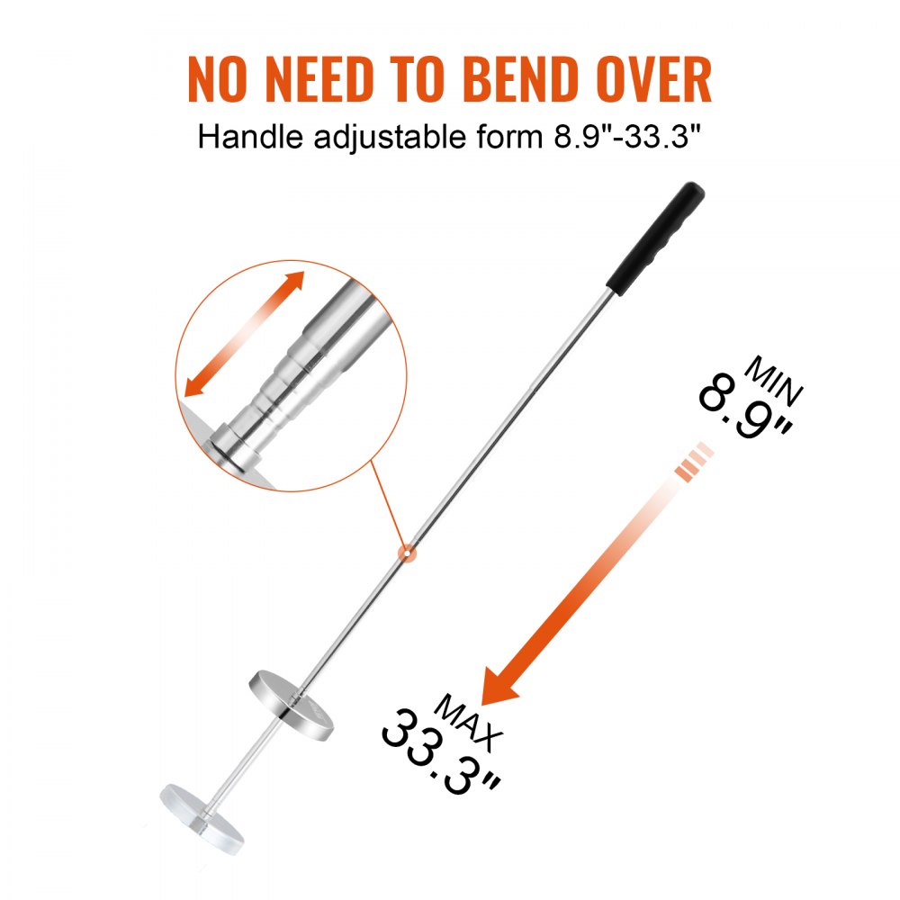 VEVOR Telescoping Magnetic Sweeper Pickup Tool, Handheld Screws Parts Finder with 15.9 kg Pull Capacity, Retractable Handle 210-845 mm with Strong Magnet, Pick up Nails Screws Metal Parts