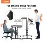 VEVOR Mobile Standing Desk, 26.4"-44.9" Gas-Spring Height Adjustable Sit-Stand Desk, Home Office Rolling Laptop Table 360° Swivel Wheels (4 Lockable), 0-45° Tillable Desktop, 2 Hooks, 40LBS Loading