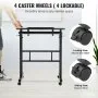 VEVOR Mobile Standing Desk, 26.4"-44.9" Gas-Spring Height Adjustable Sit-Stand Desk, Home Office Rolling Laptop Table 360° Swivel Wheels (4 Lockable), 0-45° Tillable Desktop, 2 Hooks, 40LBS Loading