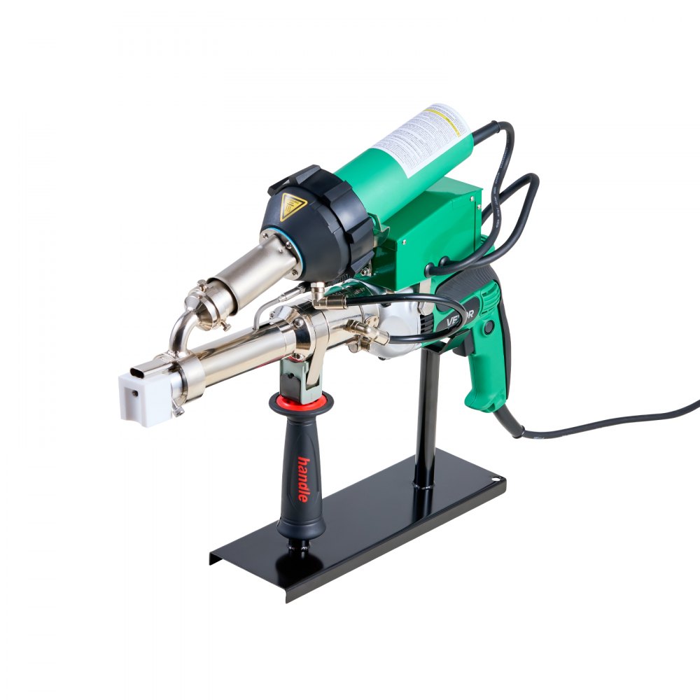 VEVOR Handheld Plastic Welding Extruder, 800W Hitachi Motor Extrusion Welding Gun - 0.79 in Weld Width & 360° Nozzle, Dual Heating System PP PE PVC HDPE Extrusion Welder for Membrane Pipe Plate