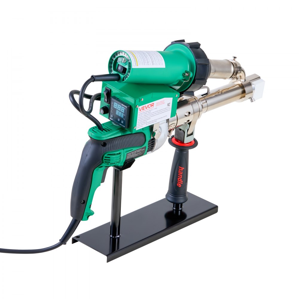 VEVOR Handheld Plastic Welding Extruder, 800W Hitachi Motor Extrusion Welding Gun - 0.79 in Weld Width & 360° Nozzle, Dual Heating System PP PE PVC HDPE Extrusion Welder for Membrane Pipe Plate