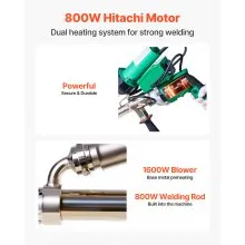 Handheld Plastic Welding Extruder 800W Hitachi Motor Extrusion Welding Gun
