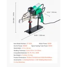 Handheld Plastic Welding Extruder 800W Hitachi Motor Extrusion Welding Gun