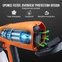 VEVOR 700W Electric Paint Sprayer with 1300ml Container - HVLP Spray Gun with 5 Copper Nozzles - Ideal for Home Interior, Exterior, House Painting, and Furniture - Includes 3 Spray Patterns