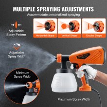 VEVOR Paint Sprayer, 1300ml Container and 3 Spray Patterns, HVLP Spray Gun with 5 Copper Nozzles, for Various Paint like Sealant, Varnish, Latex Paint, for Home Interior and Exterior, Furniture, Walls