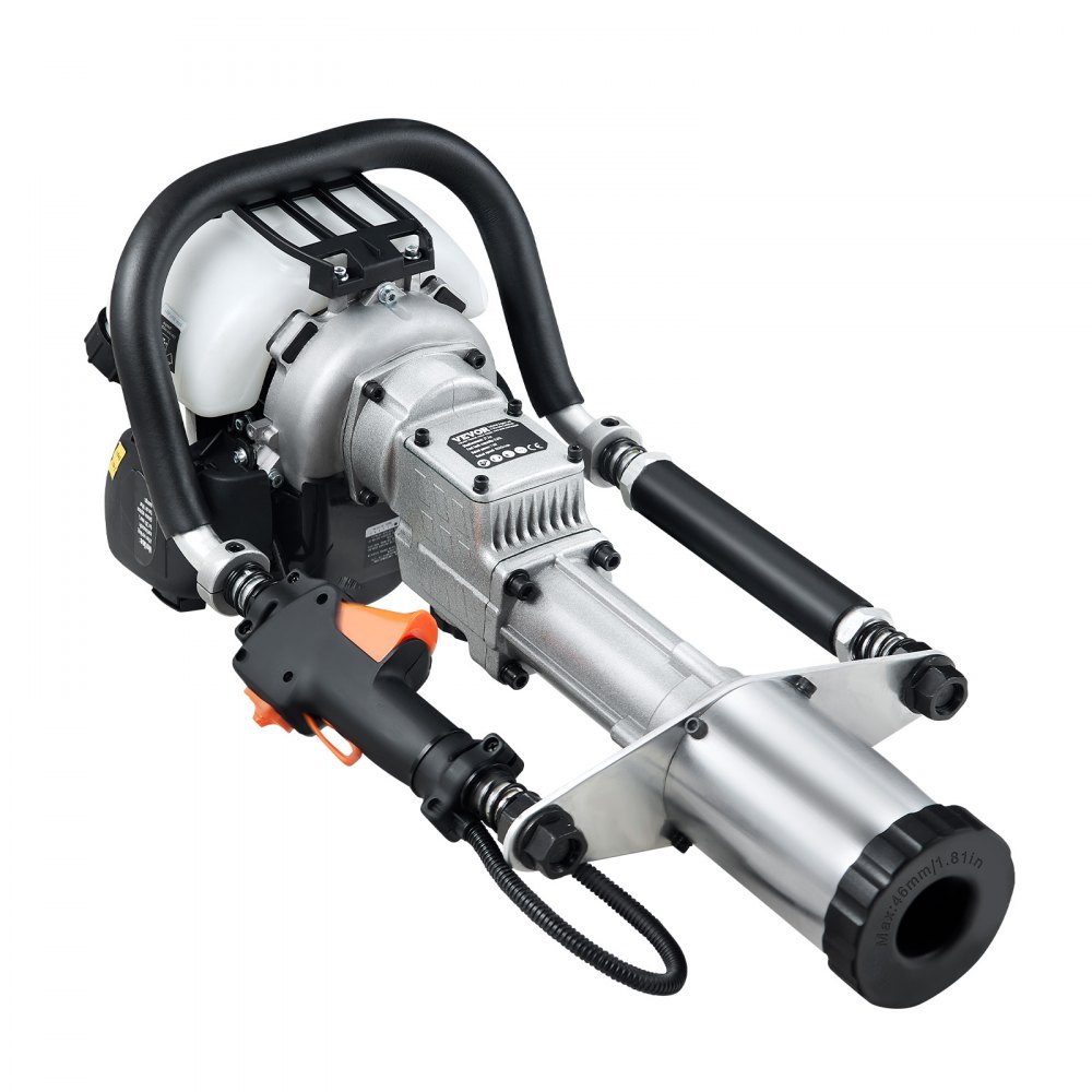 VEVOR - Hincador de postes en T a gasolina de 37,77 cc, motor de 4 tiempos, para cercas, con cabezal de hincado de 3 postes (45/55/88 mm), hincador de postes portátil de 1000 W para cercas de granjas y ranchos, y mejoras de carreteras.