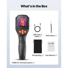 VEVOR Thermal Camera, TISR Super Resolution 240x180, Thermal Imaging Camera with 2MP Visual Camera, 96x96 IR Resolution, 25HZ Refresh Rate, -4°F to 1022°F, 4 Image Modes & 6 Color Palettes