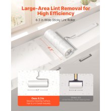 VEVOR Sticky Lint Roller 3 Pack Large Pet Hair Rollers Remover Set 270 Sheets