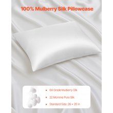 Silk Pillowcase 100% Pure Mulberry Silk Pillow Case 26 x 20 in Standard