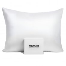 VEVOR Silk Pillowcase, 100% Pure Mulberry Silk Pillow Case, 26 in x 20 in Standard Silky Pillow Case for Hair and Skin, Smooth, Soft and Breathable Pillowcase with Hidden Zipper, for Sleeping (White)