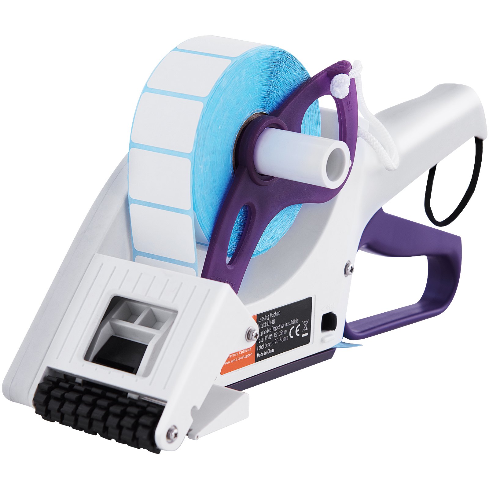 VEVOR Manual Label Applicator, 0.59-2.17 inches Label Width, 0.79-2.36 inches Label Length, Portable Hand-Held Labeling Machine with Label Roll and TPR Roller for Round Bottles, Boxes, Fruits Labeling