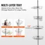 VEVOR Shower Corner Caddy Tension Pole, 42" to 114" High, Multi-Functional Shower Tension Pole with Strong Load-Bearing Tray, Rust-Proof Easy-to-Install Tension Pole, Fit for Bathroom & Washroom