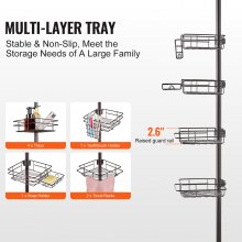 VEVOR 42" to 114" High Shower Corner Caddy Tension Pole Rust-Proof Tension Pole