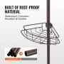 VEVOR 56" to 114" High Shower Corner Caddy Tension Pole Rust-Proof Tension Pole