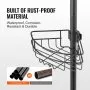 VEVOR Shower Corner Caddy Tension Pole, 39" to 125" High, Multi-Functional Shower Tension Pole with Strong Load-Bearing Tray, Rust-Proof Easy-to-Install Tension Pole, Fit for Bathroom & Washroom