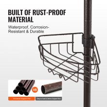 VEVOR 39" to 125" High Shower Corner Caddy Tension Pole Rust-Proof Tension Pole