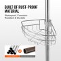 VEVOR 39" to 125" High Shower Corner Caddy Tension Pole Rust-Proof Tension Pole