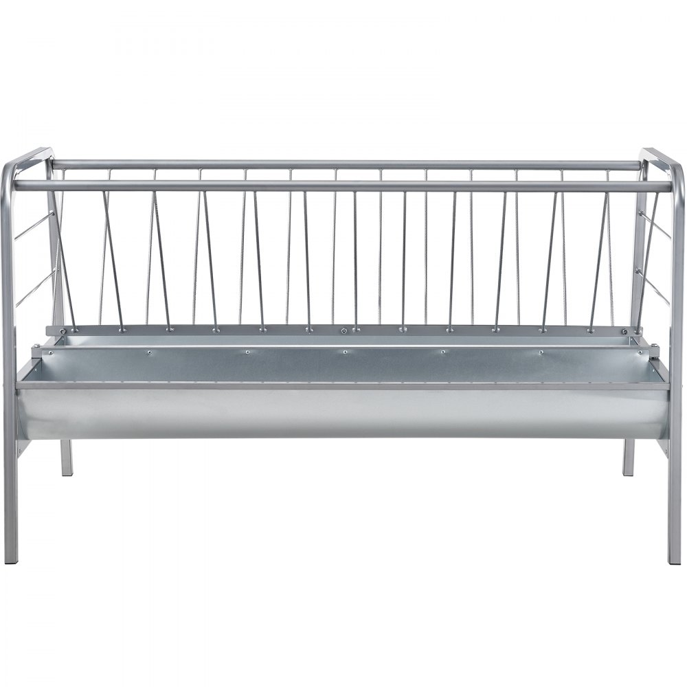 VEVOR Livestock Hay Feeder, 2 in 1 Grain & Hay Feeder, 80-Gallon Capacity Pasture Feeder, 59" Long Goat Hay Feeder with Deeper Feeding Pan, Heavy Duty Steel Grain & Hay Holder for Sheep Farms Sheds