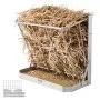 VEVOR Goat Hay Feeder, 21 Gallons Large Capacity, 2 in 1 Hay and Grain Feeder, Wall Mounted Livestock Feeder with Feed Tray, Multiple Sided Goat Hay Rack, Sturdy Steel Hay Rack for Sheep Horses