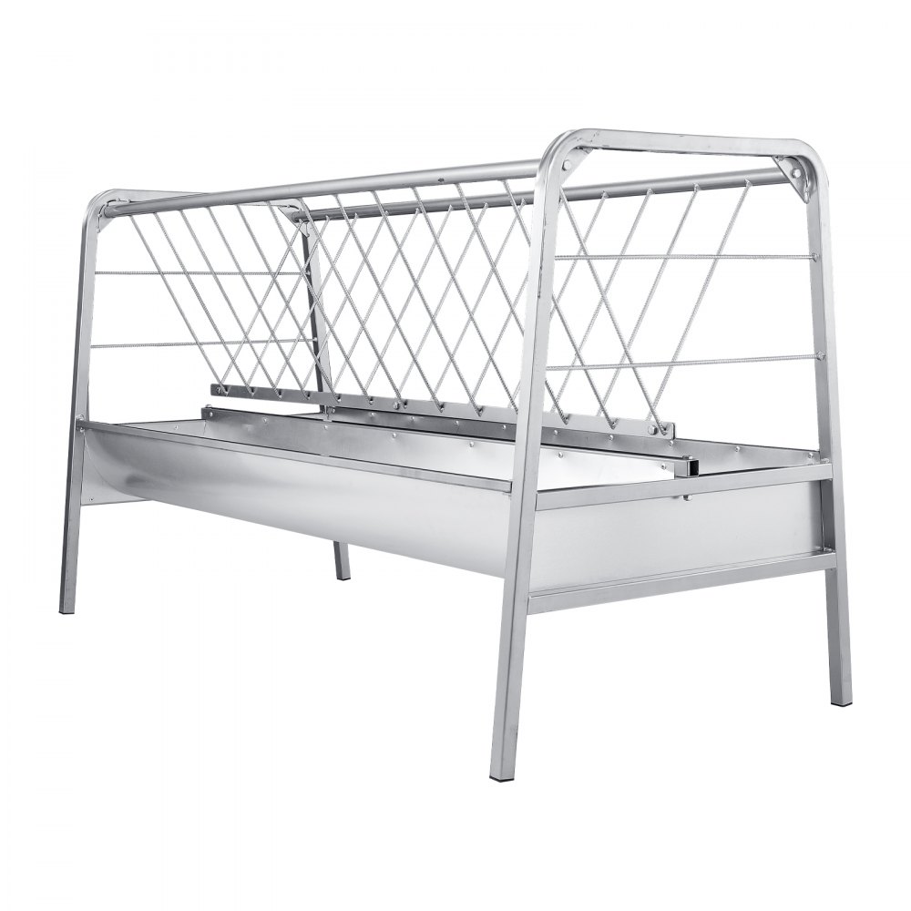 VEVOR Livestock Hay Feeder, 2 in 1 Grain & Hay Feeder, 300L Capacity, 147 cm Long Goat Pasture Feeding with Deeper Feeding Pan, Heavy Duty Steel Grain Holder for Sheep Sheds, Farms, Horse Barns, Yards