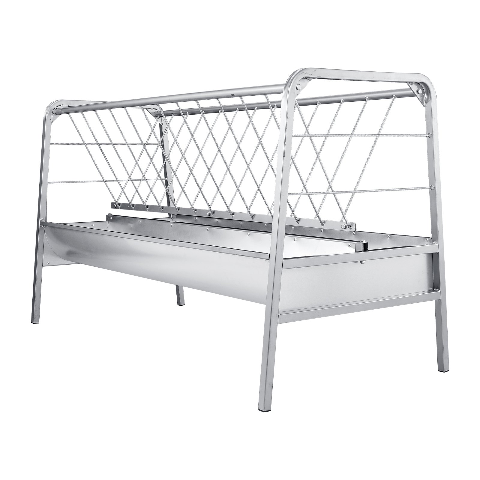 VEVOR Livestock Hay Feeder, 2 in 1 Grain & Hay Feeder, 300L Capacity, 147 cm Long Goat Pasture Feeding with Deeper Feeding Pan, Heavy Duty Steel Grain Holder for Sheep Sheds, Farms, Horse Barns, Yards