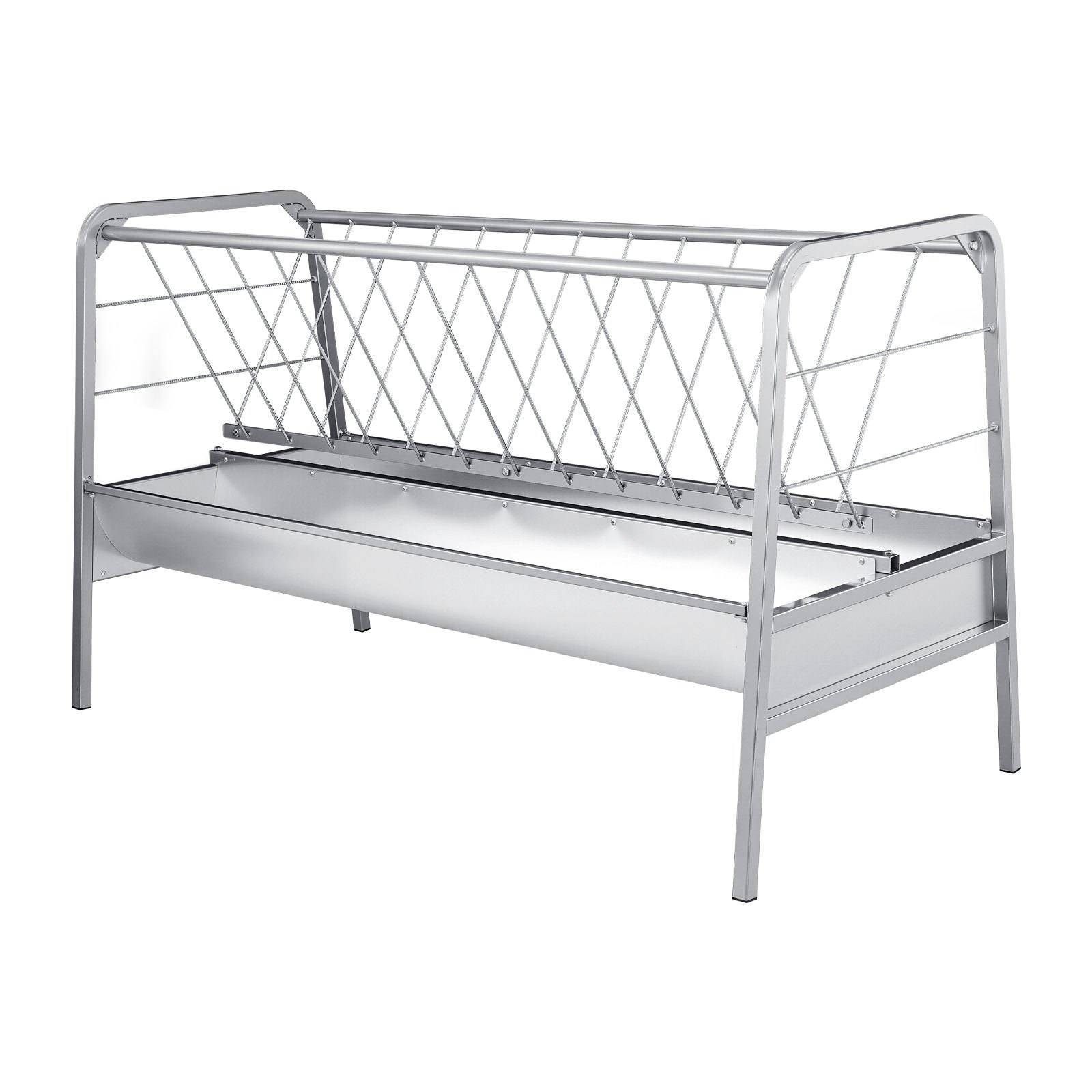 VEVOR Livestock Hay Feeder, 2 in 1 Grain & Hay Feeder, 300L Capacity, 147 cm Long Goat Pasture Feeding with Deeper Feeding Pan, Heavy Duty Steel Grain Holder for Sheep Sheds, Farms, Horse Barns, Yards