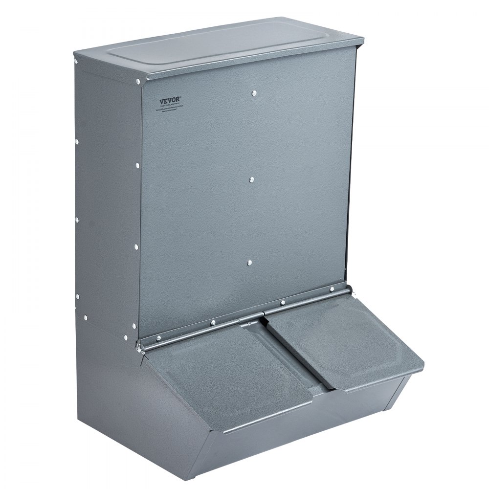 VEVOR Hog Feeder 3.7 Bushel Metal Double Door Pig Feeder Feeding up to 8 Hogs