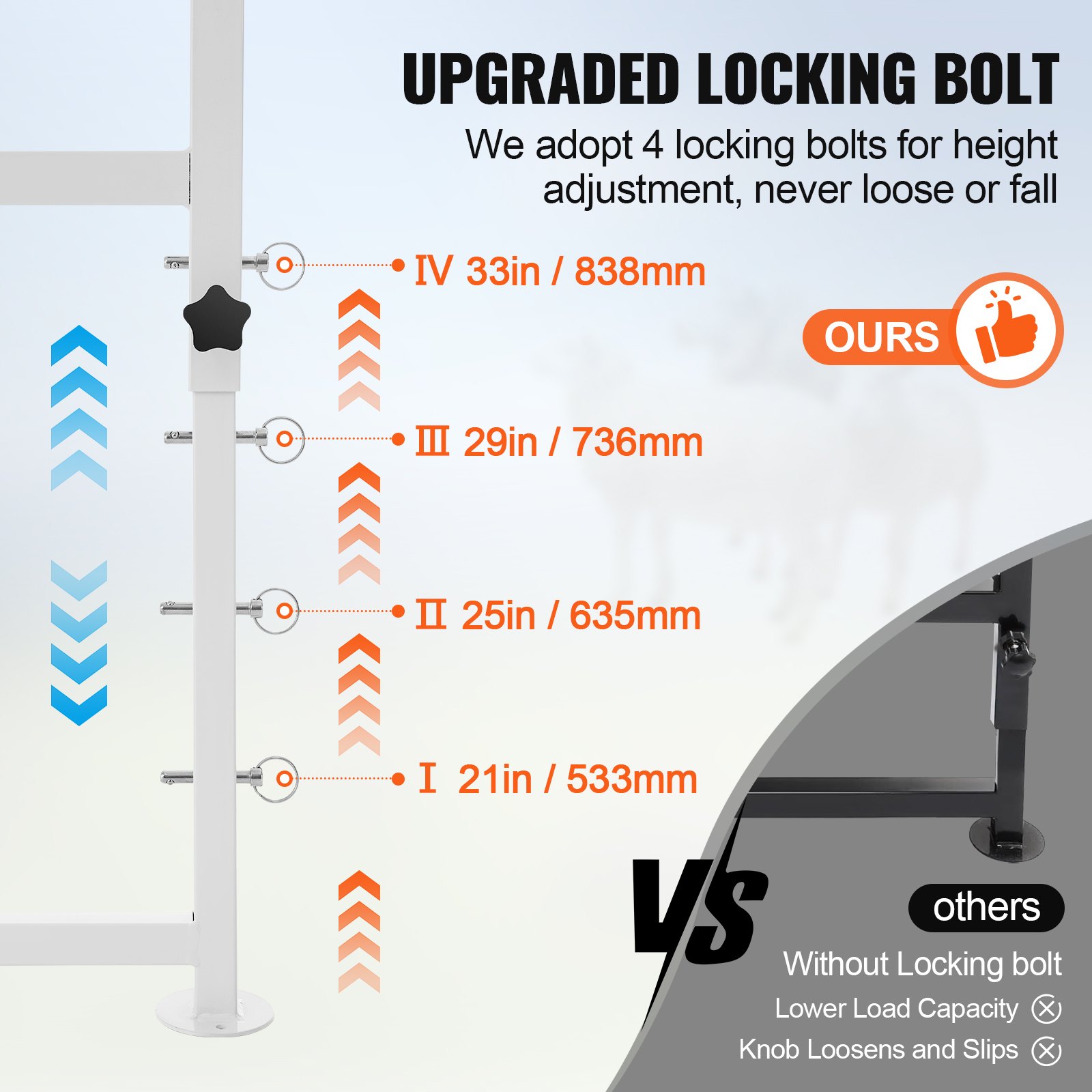 VEVOR Goat & Sheep Stand, 51x23 inch Livestock Stand, Metal Livestock Milking and Shearing Stand 21" to 33" Adjustable Height, with Headpiece and Nose Loop, 500lbs Loading Weight, White