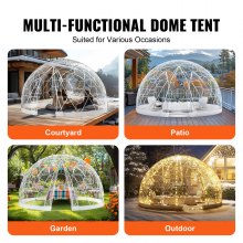 VEVOR 12FT Dome Bubble Tent Double Cover w/ Transparent Window for Camping Party