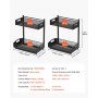 VEVOR Under Sink Organizer, 2 Pack 2-Tier Pull Out Cabinet Organizer with 4-Level Height Adjustment, Metal Slide Out Shelf, Multi-Purpose Cabinet Organizers and Storage for Bathroom & Kitchen, Black
