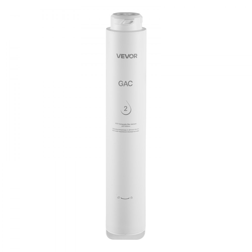 VEVOR Reverse Osmosis System GAC Activated Carbon Replacement Filter for RO, Easy Replacement for 12 Months, Reduces Discoloration and Odor, Fits RO System SS-201/SS-202/SS-203/SS-204/SS-205/SS-206