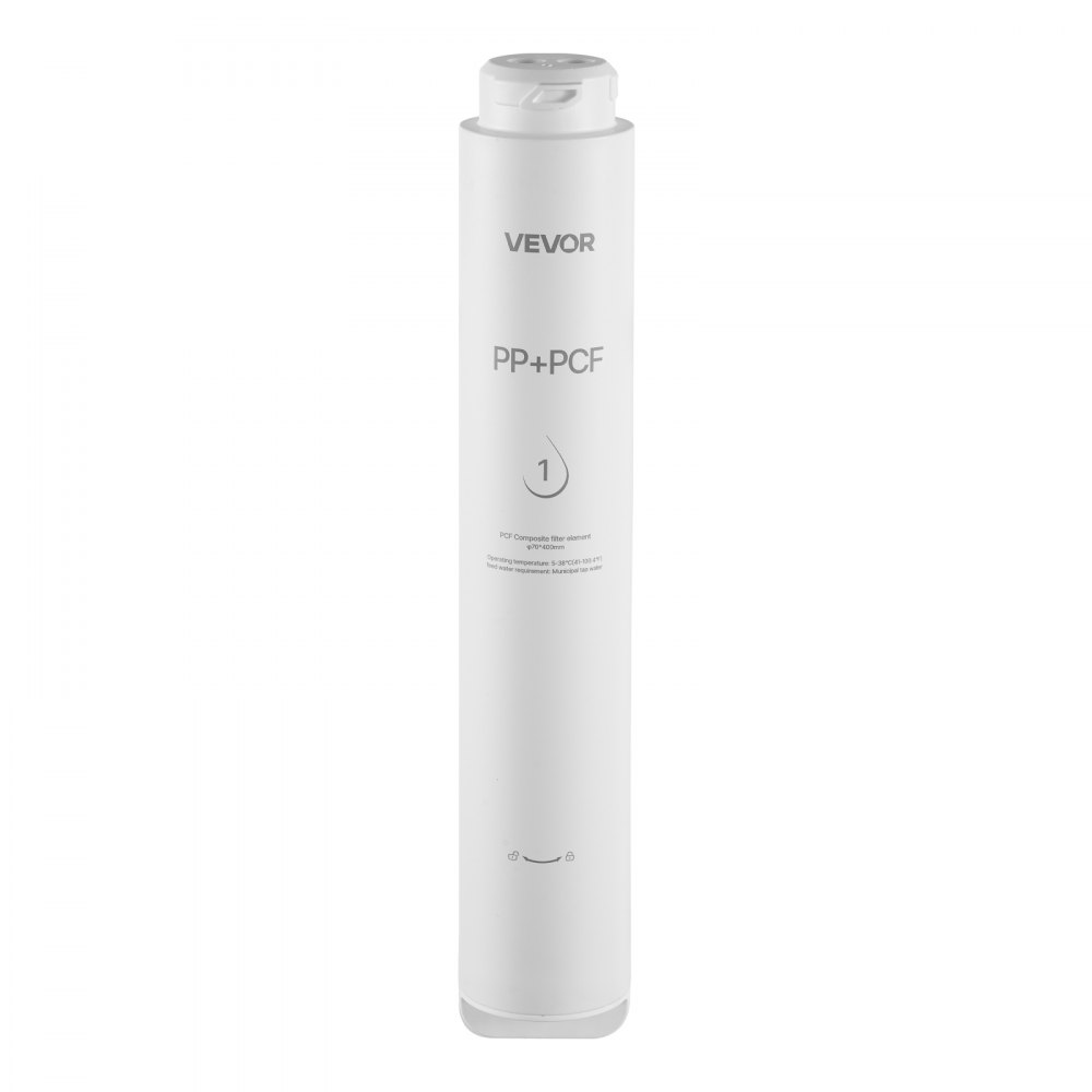 VEVOR Reverse Osmosis System PCF Pre-Composite Replacement Filter Cartridge, Easy Replacement for 12 Months, Reduces Chlorine, Compatible with RO System SS-201/SS-202/SS-203/SS-204/SS-205/SS-206 Units