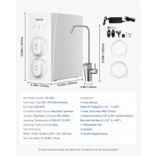 Reverse Osmosis System 600 GPD 8-stage Tankless Under Sink Water Filter System