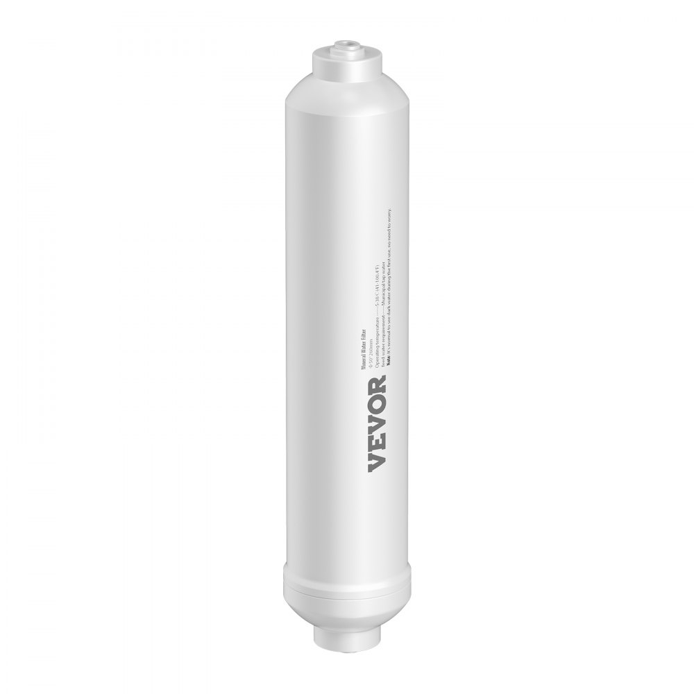 VEVOR Remineralization Filter, 1100 Gallons Remineralization Water Filter Replacement, 1/4" Quick Connect Mineral Filter, Restore Essential Minerals for Water Purifier, Under Sink Water Filter System