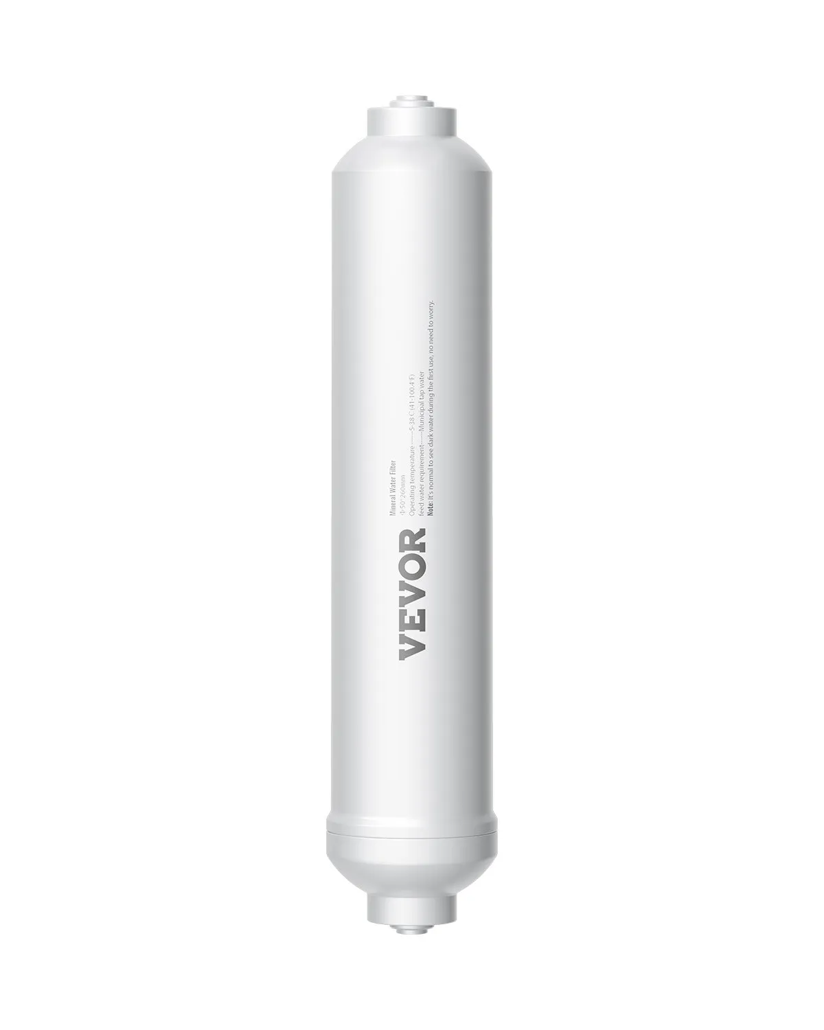 VEVOR Remineralization Filter, 1100 Gallons Remineralization Water Filter Replacement, 1/4" Quick Connect Mineral Filter, Restore Essential Minerals for Water Purifier, Under Sink Water Filter System