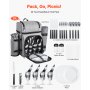 VEVOR Beach Picnic Backpack Bag for 4 Person with Cooler Compartment Grey