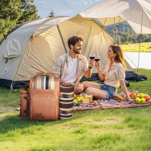 VEVOR Beach Picnic Backpack Bag for 4 Person with Cooler Compartment Brown