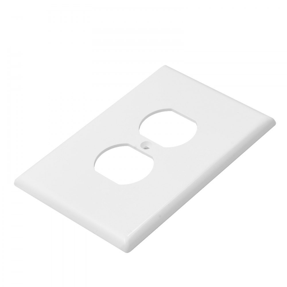 VEVOR 1-Gang Duplex Outlet Covers, 10 Pack Standard Size Wall Outlet Cover, Unbreakable and  Impact-Resistant Polycarbonate Thermoplastic, Dual Receptacle Faceplate, for Electrical Outlets, White