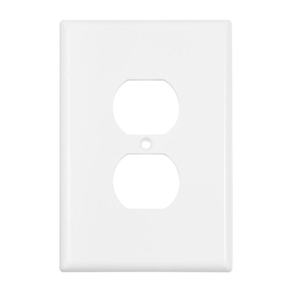 VEVOR 1-Gang Duplex Outlet Covers, 10 Pack Standard Size Wall Outlet Cover, Unbreakable and  Impact-Resistant Polycarbonate Thermoplastic, Dual Receptacle Faceplate, for Electrical Outlets, White