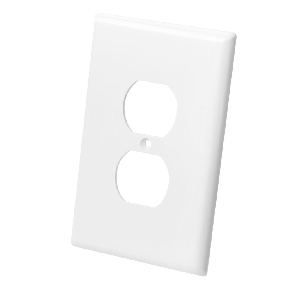 VEVOR 1-Gang Duplex Outlet Covers, 10 Pack Standard Size Wall Outlet Cover, Unbreakable and  Impact-Resistant Polycarbonate Thermoplastic, Dual Receptacle Faceplate, for Electrical Outlets, White